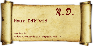 Mauz Dávid névjegykártya